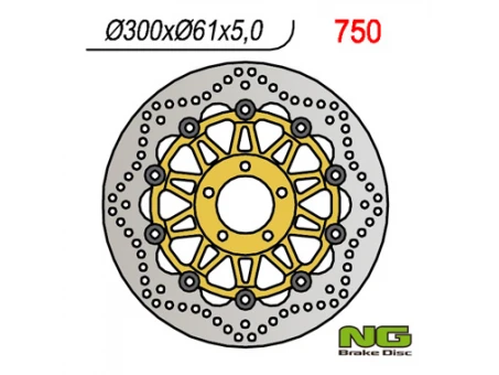 Disc frana fata NG -  KAWASAKI ZX6R 95-02, ZR 550/750 ZEPHYR, ZZR600 90-06 Z750 04- (300x61x5) (5x10,25mm) | NG750
