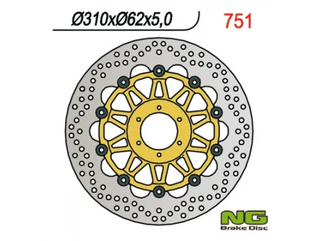 Disc frana fata NG -  HONDA CBR 900 98-99 (310x62x5) (6X6,5MM) flotant | NG751