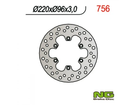 Disc frana fata NG -  KAWASAKI KX 80 84-00, KX 85 01-16, KX 100 06-16 (220X96X3) | NG756