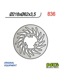 Disc frana spate NG - YAMAHA DT50R '03-'08, DT50SM '05-'011, DT50X, XT125 '05-'11, MBK 50X-LIMIT '03-'05, MALAGUTI 50 XSM '03'-10 (218x62x3,5)