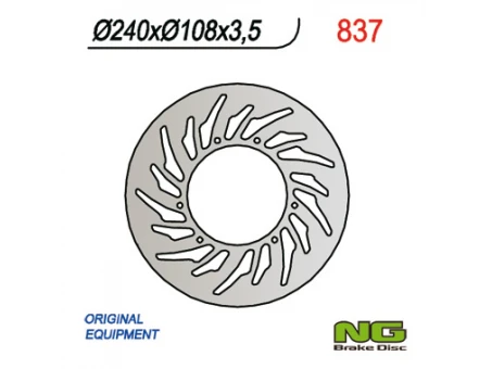 Disc frana fata NG -  YAMAHA DT 50R 03-08, XT 125R 05-08, MBK 50X-LIMIT 03-05 (240X108X3,5) (6X6,5MM) | NG837