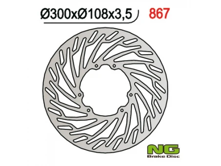 Disc frana fata NG -  DERBI 50/125, APRILIA 50/125, RIEJU 50 SMX (300x108x3,5) | NG867