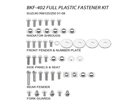 Set suruburi carena SUZUKI RM 125/250 01-08 (BKF-402) | BKF402
