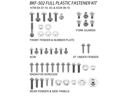 Set suruburi carena KTM SX 125/250 07-10 (BKF-502) | BKF502