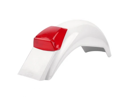 Aripa spate POLISPORT - cu lampa stop "PRESTON PETTY" MX VINTEGE - Alb