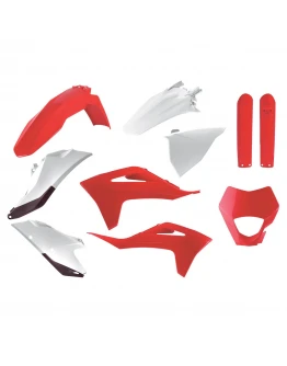 Kit plastice POLISPORT - GAS GAS EC 250/300 TPI '21-'23; EC-F 250/350 '21-'23 - Rosu Alb