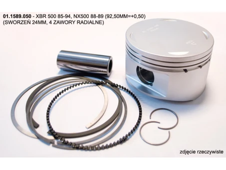 PROX TŁOK HONDA XBR 500 85-94, NX 500 88-89 (92,50MM=+0,50) (SWORZEŃ 24MM, 4 ZAWORY RADIALNE) | 01.1589.050