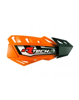 Set Handguard Racetech (RTech) FLX Cross/Enduro Cu 2 Tipuri de Prindere pe Ghidon/Mansoane - Portocaliu