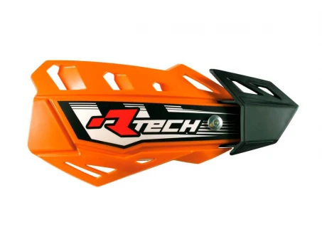 Set Handguard Racetech (RTech) FLX Cross/Enduro Cu 2 Tipuri de Prindere pe Ghidon/Mansoane - Portocaliu