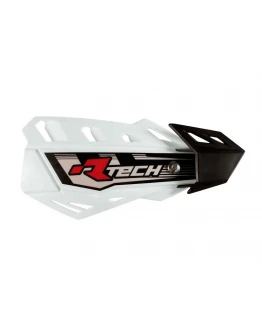 Set Handguard Racetech (RTech) FLX Cross/Enduro Cu 2 Tipuri de Prindere pe Ghidon/Mansoane - Alb