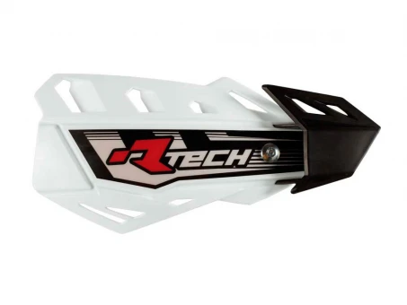 Set Handguard Racetech (RTech) FLX Cross/Enduro Cu 2 Tipuri de Prindere pe Ghidon/Mansoane - Alb