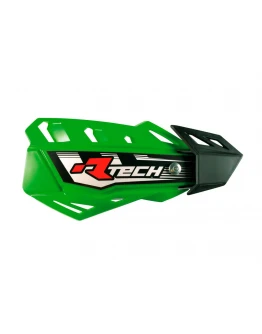Set Handguard Racetech (RTech) FLX Cross/Enduro Cu 2 Tipuri de Prindere pe Ghidon/Mansoane - Verde