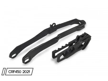 Set patina si ghidaj lant UFO HONDA CRF 450R/RX 21, culoare Negru | HO05611001