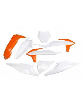 Kit complet plastice UFO KTM SX 125/150/250 '19-'22, SXF (SX-F) 250/350/450 '19-'22 culoare OEM '20 (Portocaliu/Alb) (KT522E999X)