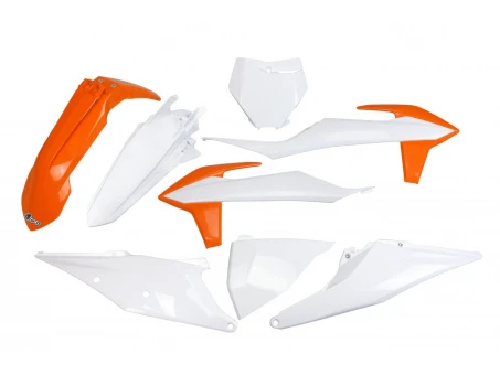 Kit complet plastice UFO KTM SX 125/150/250 19-22, SXF (SX-F) 250/350/450 19-22 culoare OEM 20 (Portocaliu/Alb) (KT522E999X) | KTKIT522999X