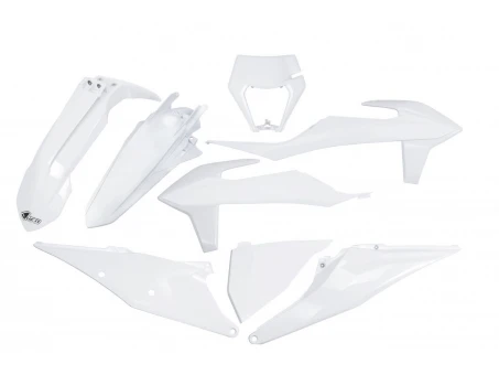 Kit complet plastice UFO KTM EXC 125 20-21, EXC 250 / 300 TPI 20-23, EXC-F 250 / 350 / 450 / 500 20-23 Z culoare Alb (KT527E042) | KTKIT527042