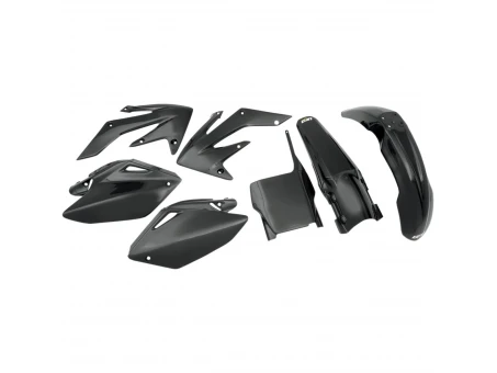 Kit complet plastice UFO HONDA CRF 250R 04-05 culoare Negru (HO104E001) | HOKIT104001