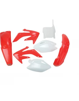 Kit complet plastice UFO HONDA CRF 250R '04-'05 culoare OEM (Rosu/Alb) (HO104E999)