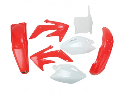 Kit complet plastice UFO HONDA CRF 250R 04-05 culoare OEM (Rosu/Alb) (HO104E999) | HOKIT104999