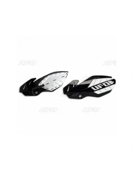 Handguard UFO FLAME KAWASAKI KXF 250/450 '13-'17 culoare Negru/Alb (kit montaj inclus)