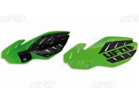 Handguard UFO FLAME KAWASAKI KXF 250/450 13-17, culoare Verde/Negru (kit montaj inclus) | KA04745026