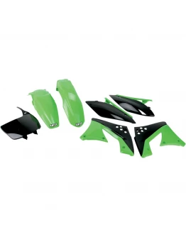 Kit complet plastice UFO KAWASAKI KXF 250 '10-'11 culoare OEM (Verde/Negru) (KA215E999)