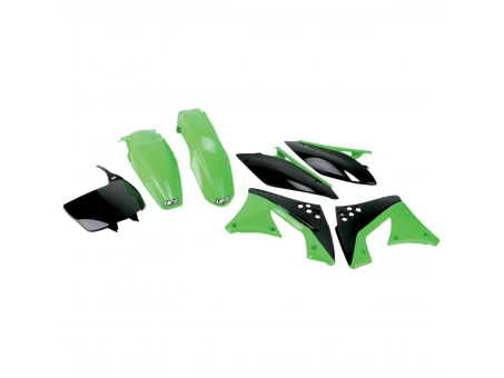 Kit complet plastice UFO KAWASAKI KXF 250 10-11 culoare OEM (Verde/Negru) (KA215E999) | KAKIT215999