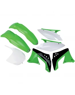 Kit complet plastice UFO KAWASAKI KXF 450 '09-'11 culoare OEM '10-'11 (Verde/Alb/Negru) (KA216E999)