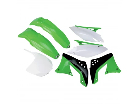 Kit complet plastice UFO KAWASAKI KXF 450 09-11 culoare OEM 10-11 (Verde/Alb/Negru) (KA216E999) | KAKIT216999