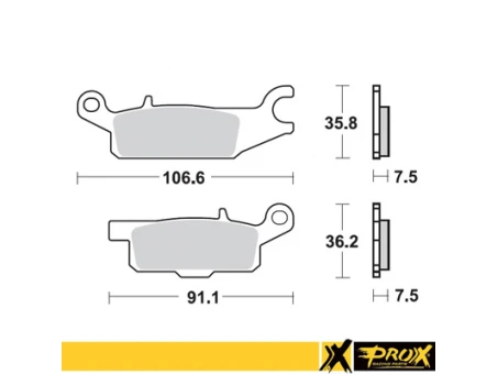 PROX KLOCKI HAMULCOWE KH443 YAMAHA YFM 550 GRIZZLY 11-14, YFM 700 GRIZZLY 07-18 PRZÓD LEWY | 37.255102