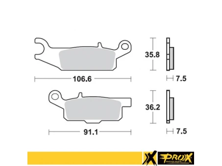 PROX KLOCKI HAMULCOWE KH444 YAMAHA YFM 550 GRIZZLY 11-14, YFM 700 GRIZZLY 07-18 PRZÓD PRAWY | 37.265102