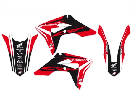 Kit grafic BLACKBIRD + husă șa HONDA CRF 250R '18-'21, CRF 450R '17-'20, CRF 450X '17-'24 DREAM 4 culoare Rosu Negru