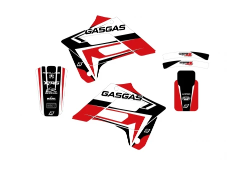 Kit grafic BLACKBIRD GAS GAS EC 125/250/300 '02-'06; FSR 450 '02-'06 DREAM 4 culoare Rosu Negru Alb