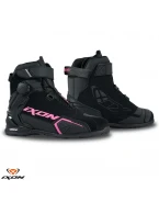 Ghete moto Roadster femei All Season Ixon model Bull 2 WP LS - Negru/fuchsia (roz)