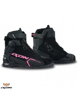 Ghete moto Roadster femei All Season Ixon model Bull 2 WP LS - Negru,fuchsia (roz)