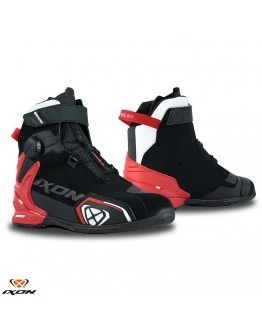 Ghete moto Roadster barbati All Season Ixon model Bull 2 WP MS - Negru,alb,Rosu (100% waterproof)