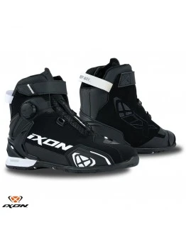 Ghete moto Roadster barbati All Season Ixon model Bull 2 WP MS - Negru,alb (100% waterproof)