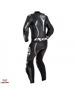 Costum (combinezon) motociclete femei piele Ixon vara model Vortex Lady LS: Negru/Alb