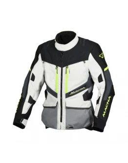 Geaca textil impermeabila touring/adventure MACNA DOMANE - Gri deschis,Gri inchis,Galben Fluo