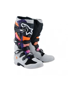 Cizme cross-enduro Alpinestars Tech 7 2025 - Negru/Gri/Portocaliu fluo