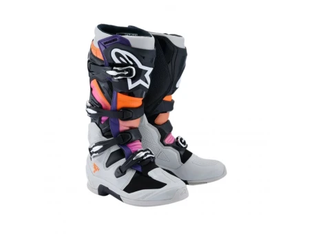 Cizme cross-enduro Alpinestars Tech 7 2025 - Negru/Gri/Portocaliu fluo | 2012025/1594
