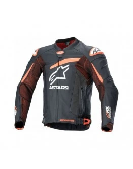 Geaca de piele Alpinestars GP PLUS R V4 RIDEKNIT  Negru,Rosu fluo
