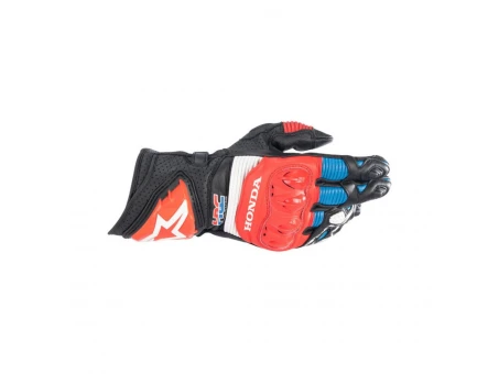 Manusi de piele racing ALPINESTARS HONDA GP PRO R3 - Negru/Rosu/Albastru