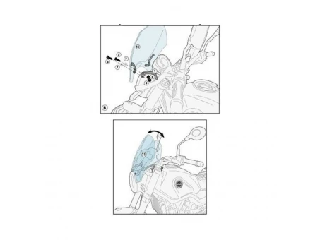 Suport parbriz KAPPA - 100ALK, 100ALBK, 140AK, 140SK BENELLI LEONCINO 500 (17-18) | AL8704AK