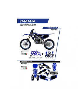 Kit complet plastice UFO YAKIT321089 include Stickere YAMAHA YZF 250 '19-'22; YZF 450 '18-'22 culoare Albastru