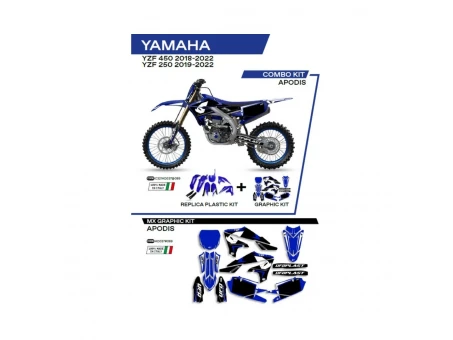 Kit complet plastice UFO YAKIT321089 include Stickere YAMAHA YZF 250 19-22; YZF 450 18-22 culoare Albastru | C321AD037089