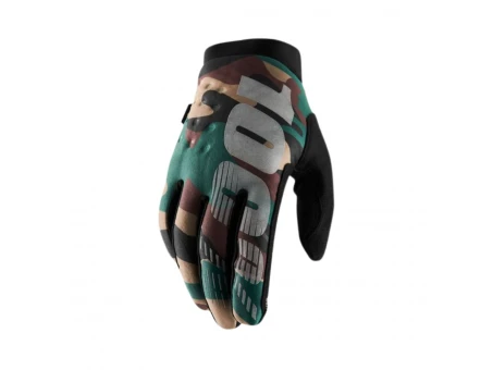 Mănuși cross/enduro 100% Brisker Softshell - Camo/Negru | 10003-0000