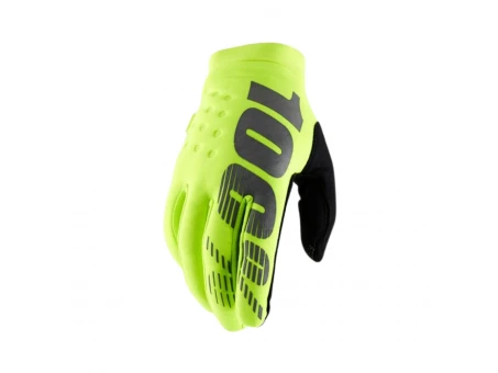 Mănuși cross/enduro 100% Brisker Softshell - Galben fluo | 10003-0001