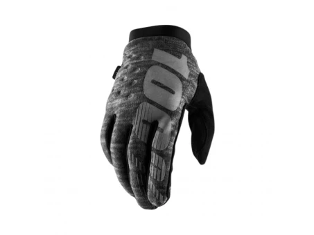 Mănuși cross/enduro 100% Brisker Softshell - Gri/Negru | 10003-0002