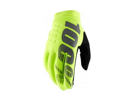 Mănuși cross/enduro copii 100% Brisker Youth - Negru/Galben fluo | 10004-000